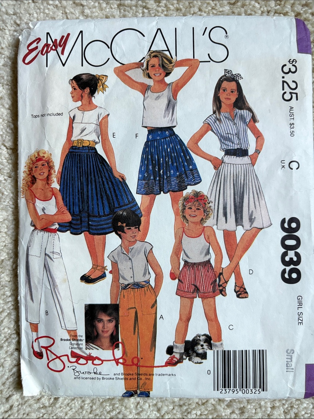 Vintage 1984 McCall's Pattern 9039 Brooke Shields Girls Skirts and Pants size S